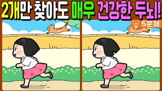 【다른그림찾기/치매예방】🔥차이점 3개 중 2개만 찾아도 건강한 두뇌!【 find difference / 두뇌운동/3개 찾기/5문제/#1533】 screenshot 5