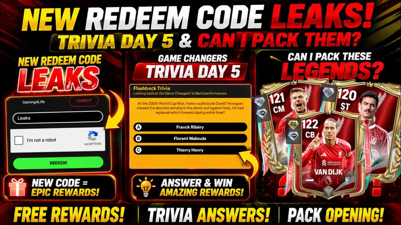 NEW FC MOBILE REDEEM CODE LEAKS | GAME CHANGERS EVENT TRIVIA