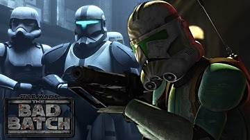 Clones Echo, Gregor, Fireball & Nemec Rescue Captain Howzer Scenes - Star Wars The Bad Batch