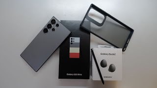 Samsung Galaxy S23 Ultra Graphite Unboxing | Accessories & First Impressions