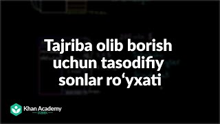 Tajriba olib borish uchun tasodifiy sonlar roʻyxati | Statistika va ehtimollar nazariyasi