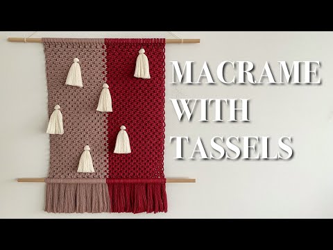 Macrame Wall Hanging with tassels- Petite, Threadzbar