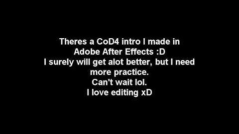 Call Of Duty 4 Adobe After Effects Text