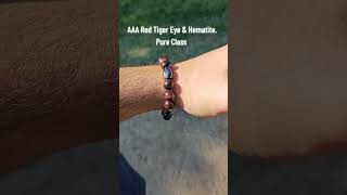 Red Tiger Eye And Hematite Crystal Bracelet