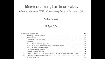 Chapter 7: Reward Modeling - RLHF Book by Nathan Lambert - 16.04.2025