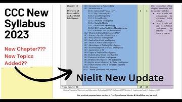 CCC New Syllabus 2023 || Complete CCC Syllabus || New Chapter Artificial Intelligence