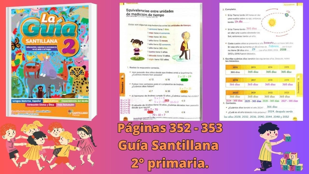 Guía Santillan segundo grado matemáticas páginas 352 - 353 - YouTube
