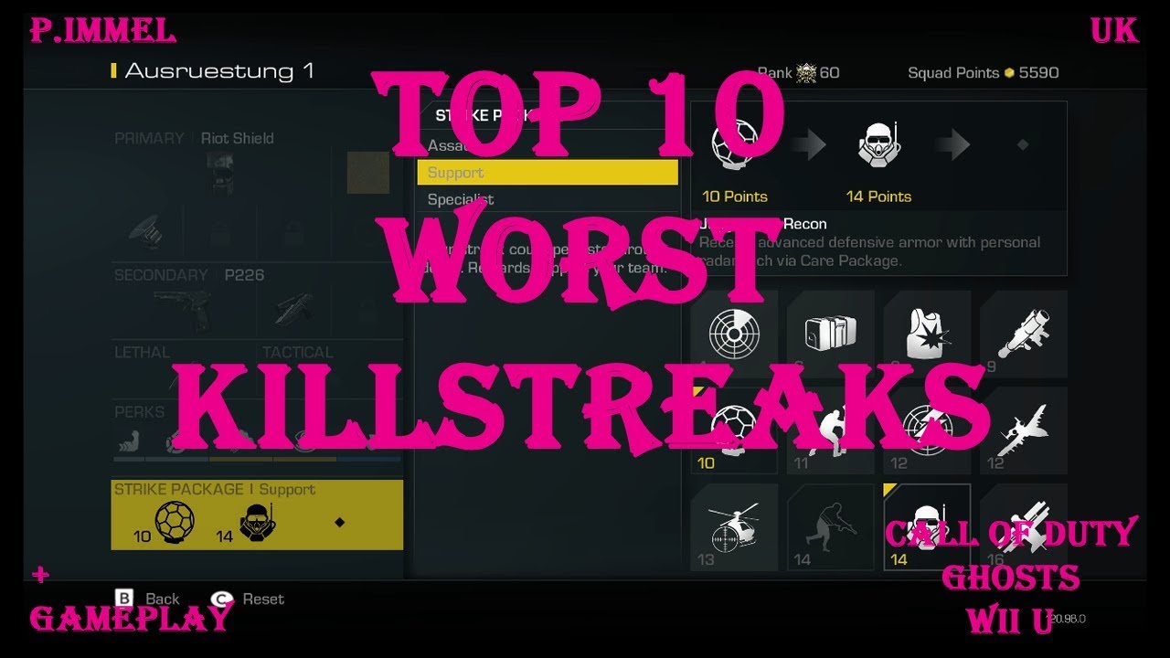 TOP 10 WORST KILLSTREAKS in Call of Duty Ghosts - [CoD Ghosts Wii U] WiiMote GP (UK) #1
