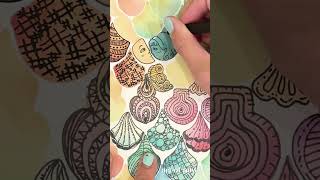 🌊 Zentangle on a Reverse Coloring Page
