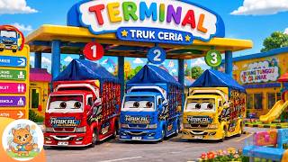 Truk Suka Din Din Din 🚛🚨 - Lagu Anak Balita Lucu Animasi 3d Populer | Roda Roda Bus Berputar