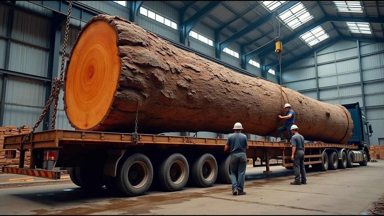 Woodworking Factory | Giant Wood Sawing Machine at Full Capacity | Saw down Thousand Year Old Tree