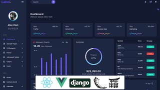 Top 5+ Dark-themed Admin Dashboards Уou Need To See - Coded in React, Vue, Jinja, Flask, and Django