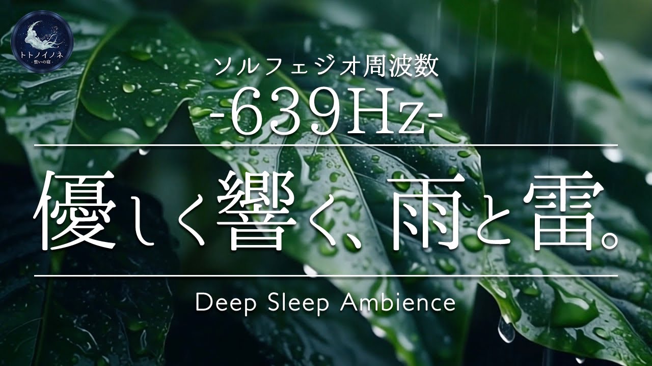【639Hz】聴き流すだけで人間関係を整える。心穏やかな雨音と猫の癒やし｜睡眠導入アンビエント