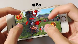 Iphone 6 Free Fire Gameplay test full max settings HUD+DPI+ MACRO 1 gb ram🤯