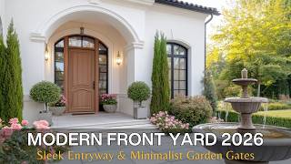 видео: Современный дизайн небольшого переднего двора 2026: элегантные арки входа и минималистичные садов... картинка: Современный дизайн небольшого переднего двора 2026: элегантные арки входа и минималистичные садов...