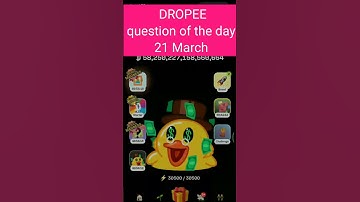 Dropee question of the day 21 March | Dropee question of the day@CryptoTechSunil