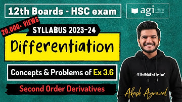 HSC Std 12 Commerce | Differentiation - Part 8 | Exercise 3.6 | Maths 1 | Second Order Derivatives
