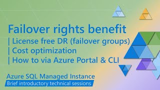 Configuring failover rights license benefit for Azure SQL Managed Instance with Azure portal and CLI