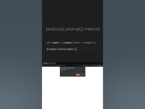 JavaScript: prompt method - YouTube