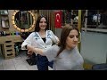 ASMR female chair physiotherapy massage + lady pelin back, neck, shoulder, arm, palm, foot massage