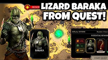 Lizard Baraka From Quest. Can We Get Lizard Baraka From Quest Mode. MK Mobile Netherrealm Quest