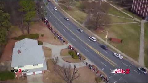 DRONE VIEW: NC A&T Students Walk To Remember The Greensboro Four