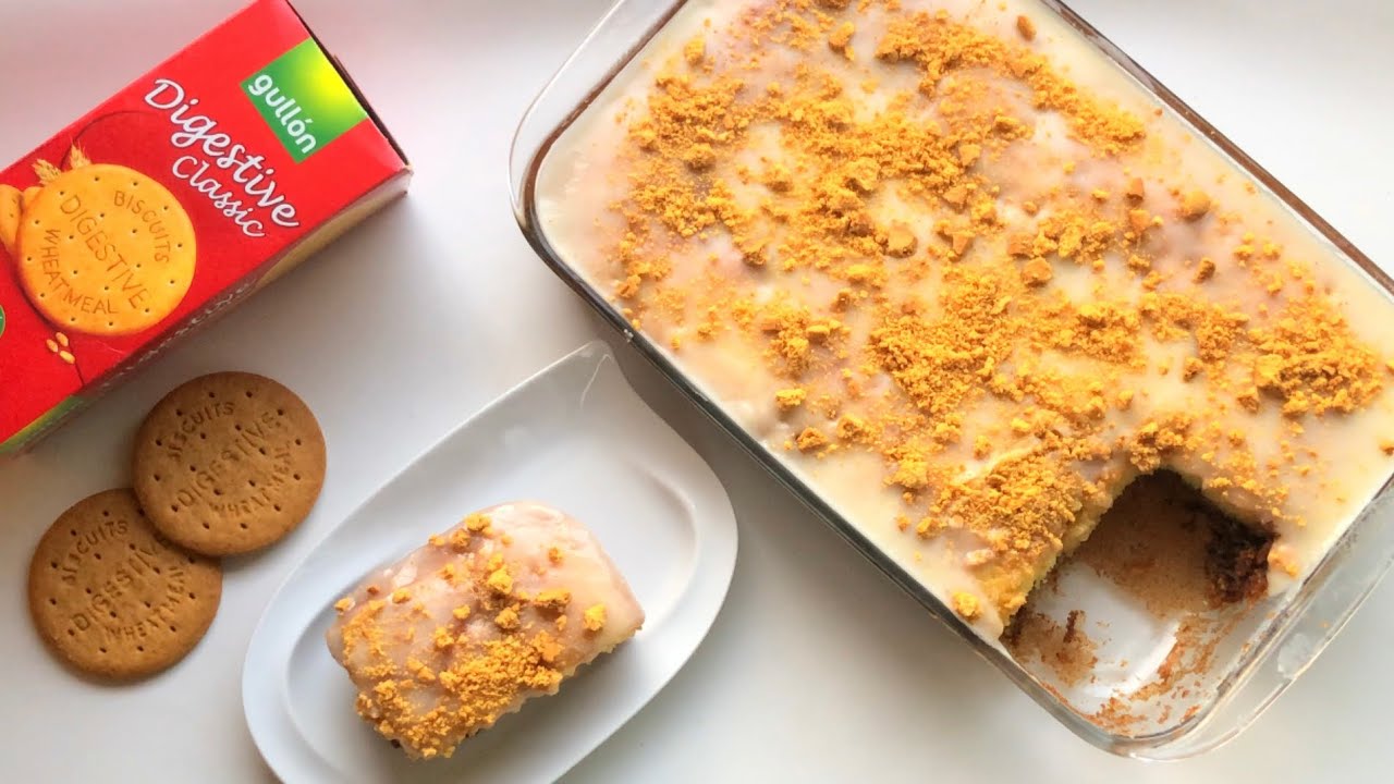 كيكة البسكوت / حلى الدايجستف/ تحضير كيكة سهلة/ Digestive biscuit cake