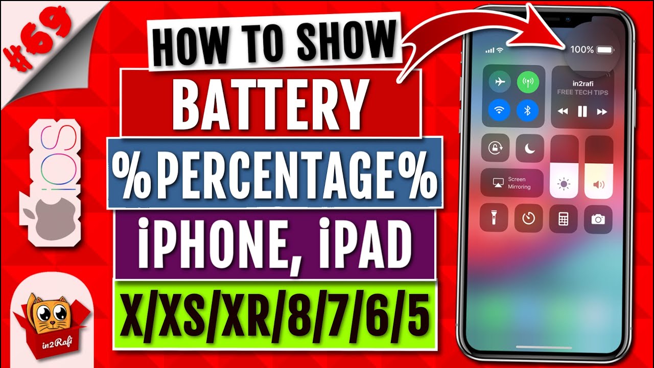 View Battery Percentage on iPhone/iPad |Show Battery Percentage Indicator iPhone X/XS/XSMax/XR/8