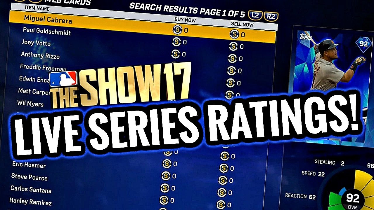 Live Series Player Ratings Revealed For Every Position!! Mlb The Show 17