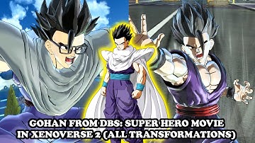 *NEW* DLC Gohan from DBS: Super Hero MOVIE! All Transformations (SSJ-PU)! Dragon Ball Xenoverse 2