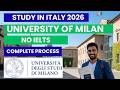 University of Milan Admissions 2026 | No IELTS Required | Full Application Process