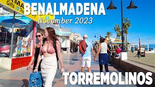 Sunshine Saturday Walking Tour Benalmadena Torremolinos Malaga Spain November 2023 [4K]