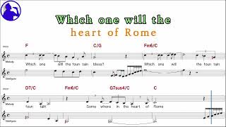Frank Sinatra-Three coins in the fountain karaoke sheet music,MR for players,chorus add(Ye karaoke)