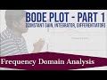 Introduction to Bode Plot for Integrator and Differentiator | Lecture 4 | Frequency Domain Analysis