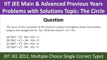 #18 IIT JEE Main & Advanced Previous Years Problem with Solution | Circle | JEE 2012 Multiple Choice