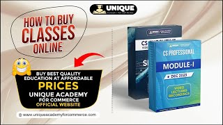 CS Executive online Admission | Detailed process at Unique Academy website | How to buy Lectures screenshot 4