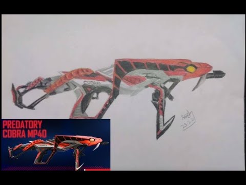 How to draw Cobra Mp40 from Free Fire | SA Speed Art | - YouTube