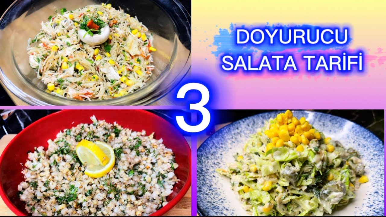 3 DOYURUCU SALATA TARİFİ ????Tok Tutan Sağlıklı Salatalar❤️Senin Favorin Hangisi? Yemek Tarifleri