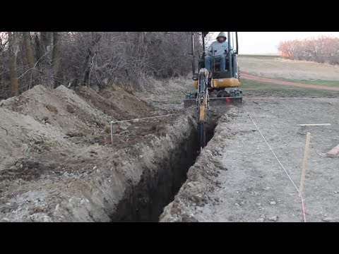 Fixing trenches and filling with rubble