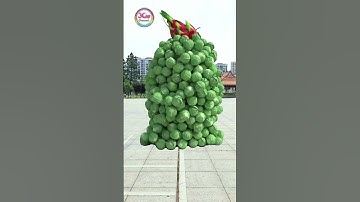 Create humanoid fruit and vegetable characters🍎🥬 stand up and touching... 3D special effects