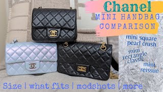 Chanel Mini Handbags comparison | Mini square Pearl crush | Mini Rectangle | Mini Reissue