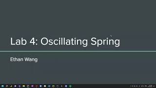 Lab 4: Oscillating Spring