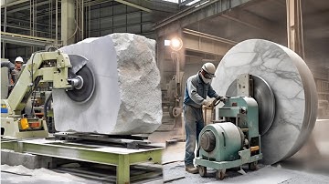 ‘’Huge Truck Unloading Stones! Incredible Marble Making Factory Process