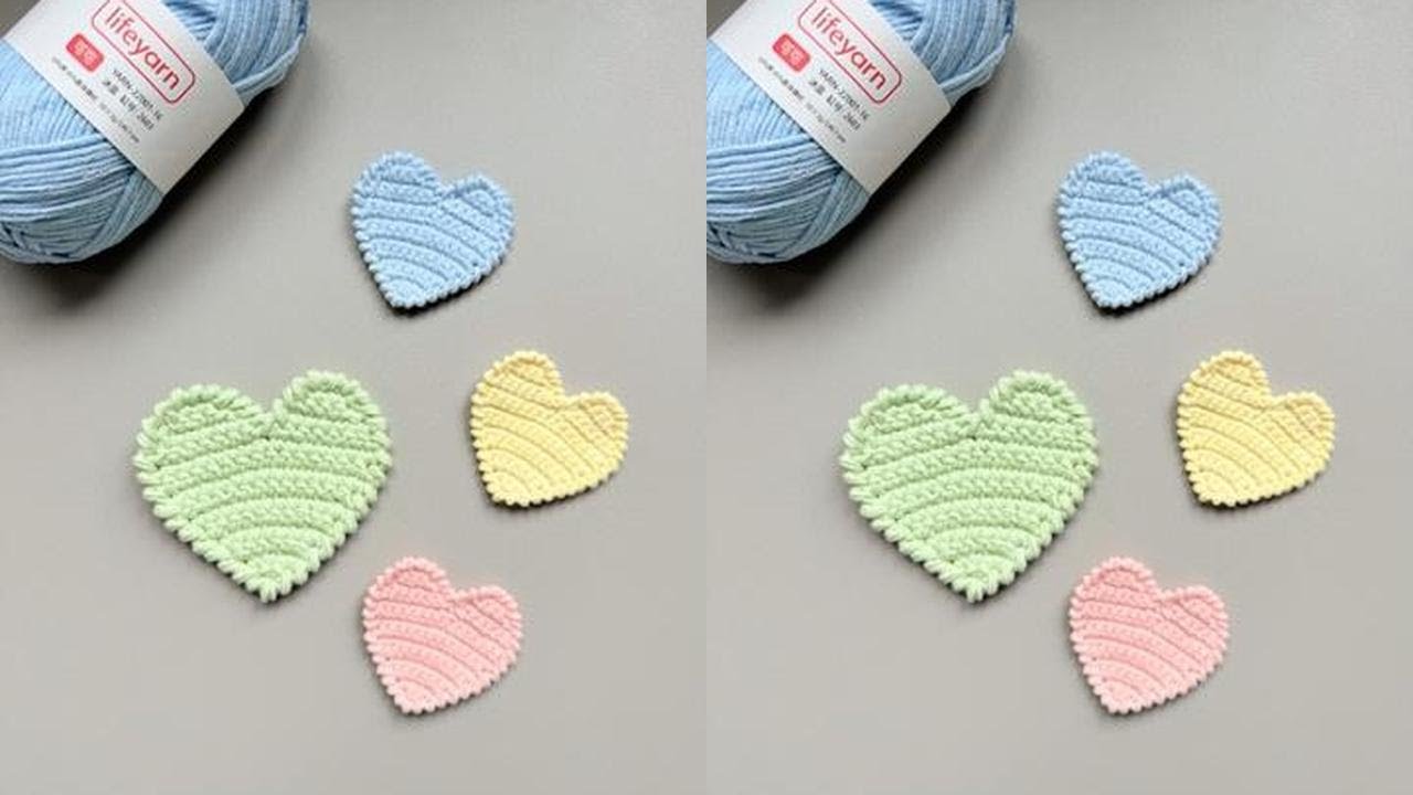 coeur a coeur アニバーサリーセット（4点） Heart-shaped cookie coaster crochet tutorial @LIFEYARN Official