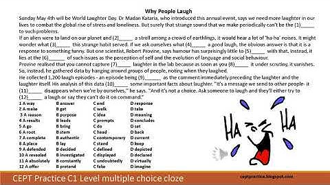 CEPT Practice C1 Level multiple choice cloze about Why people laugh