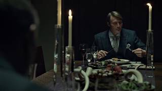 HANNIBAL EATS RABBIT WITH JACK CRAWFORD DINNER SCENE