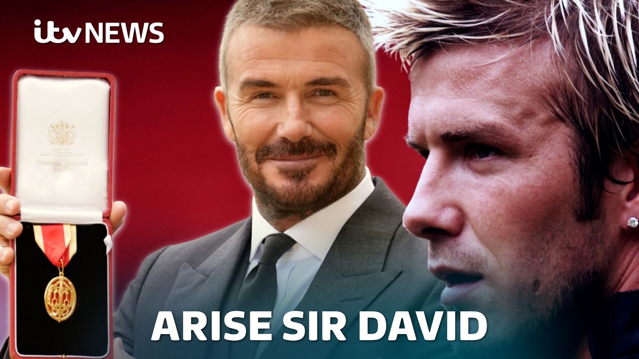 Sir David Beckham 'proud' as he finally receives knighthood | ITV News