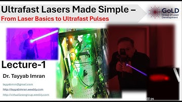 Ultrafast Laser Course Lecture-1 (Part 2) [Online]