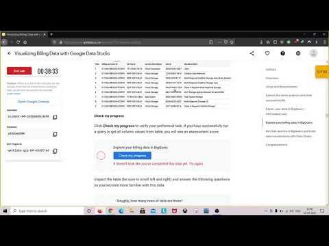 Visualizing Billing Data with Google Data Studio |GoogleCloudReady Facilitator Complete lab in 3 min