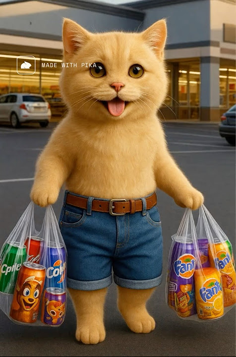Cat Buying Soda 🥤 For All Friends #cat #shortsfeed #ytshorts #shorts